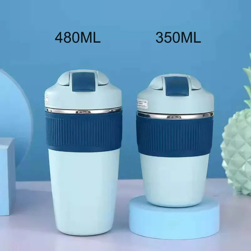 Cup Thermal Mug with Straw Isotherm Flask Tumbler Thermo for Water Bottle Stainles Steel Coffee Beer Cooler Waterproof Drinkware
