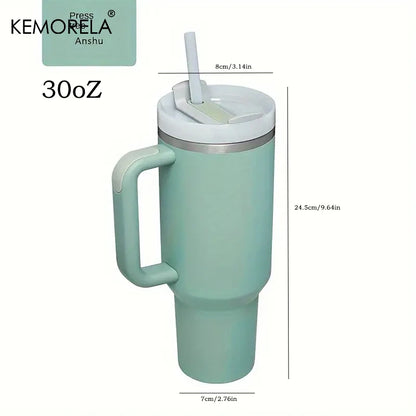 KEMORELA 900ML/1200ML Double Wall Vacuum Insulated Travel Mug with Handle Stainless Steel Water Bottle Leak Proof Hot And Cold