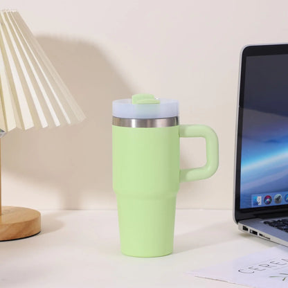 14oz New Double-layer Vacuum Car Cup Large Capacity 304 Stainless Steel Thermal Insulation Cup with Portable Handle Water Cup