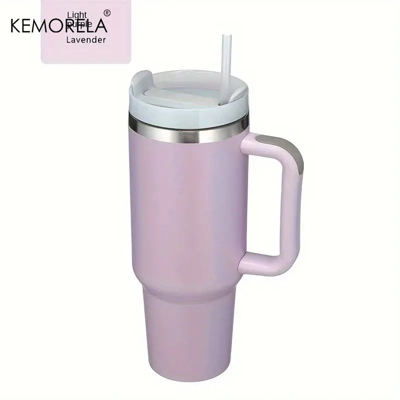 KEMORELA 900ML/1200ML Double Wall Vacuum Insulated Travel Mug with Handle Stainless Steel Water Bottle Leak Proof Hot And Cold