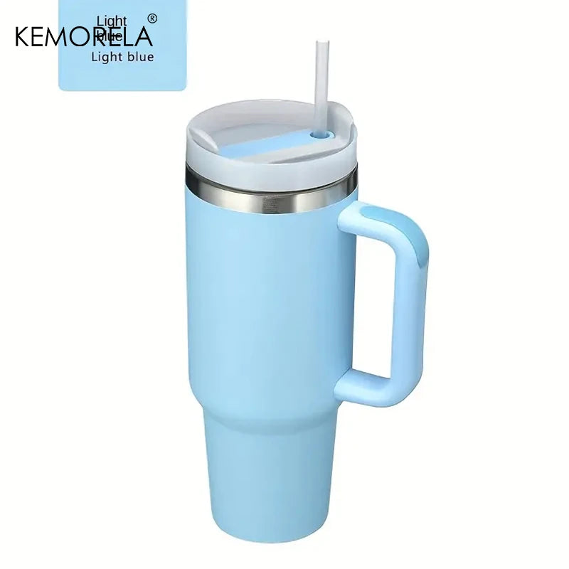 KEMORELA 900ML/1200ML Double Wall Vacuum Insulated Travel Mug with Handle Stainless Steel Water Bottle Leak Proof Hot And Cold