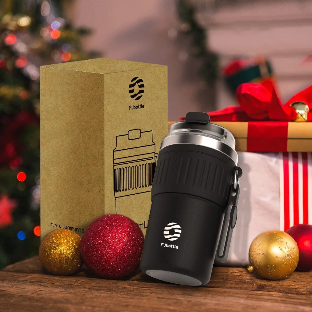 FEIJIAN-Stainless Steel Coffee Cup, Car Thermos Mug for Tea, Leak_Proof, Travel Thermo Cup, Gift Cup , 400ml