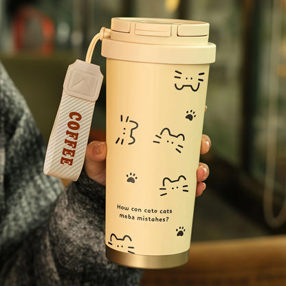500ML Thermo Cafe Coffee Mug Car LeakProof Travel Thermo Cup Stainless Steel Thermal Water Bottles Vacuum Flask Insulated Cups